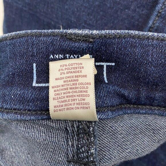 Loft Modern Skinny Ankle Zipper Women's size 12P Dark Wash Blue Denim Jeans - Picture 4 of 4